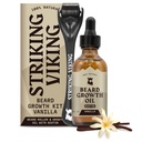 Striking Viking Beard Growth Oil - 2 fl oz, Pack of 1, Vanille - Verdüngendes Bartöl mit Jojoba & Argan Extrakten - Fördert Gesichtshaarwachstum & Ziele Patchy Areas - Biotin Fortified