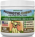 Probiotika für Hunde - Verdauungsmedizin, Gut Flora, Bowel-Unterstützung, Immunsystem-Unterstützung - Soft Chews-Ergänzung für Hunde 120 ct, Made in USA