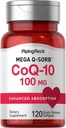Piping Rock CoQ10 100mg | 120 Softgels | mit schwarzem Pfeffer Extrakt | Non-GMO, Glutenfreie Ergänzung