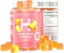Gesundheit von Habit Haar, Haut und Nägel Beilage (60 Gummi) - 2500mcg Biotin, Vitamin C, Vitamin E, starke Nägel, Peach Flavor, Vegan, Glutenfrei, Non-GMO