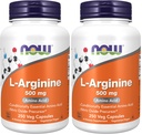 JETZT Ergänzungen, L-Arginin 500 mg, Nitric Oxid Precursor*, Aminosäure, 250 Veg Kapseln (Pack von 2)