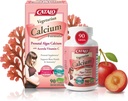 CATALO Vegetarische Kalziumergänzungsmittel für Damen - Pflanzenbasiertes Rotes Algen Kalzium mit Magnesium & Vitamin C für verbesserte Absorption - 90 Tabletten