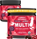 Llama Naturals Kids Multivitamin Gummies, Vegan, Organic with Vitamin D, C & K, Toddler Real Fruit Gummy Vitamins, Chewable Supplement, Whole Food Multivitamin, No Added Sugar Cane, Cherry, 2 Pk