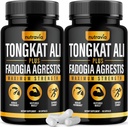 (2 Pack) Tongkat Ali Fadogia Agrestis für Männer Beilage, männliche Nitric Oxid Booster Longjack Tongkat Ali Extract Powder Vitamins Test Pump Flow Performance Blend Tongkat-Ali für Frauen (120 Kapseln)