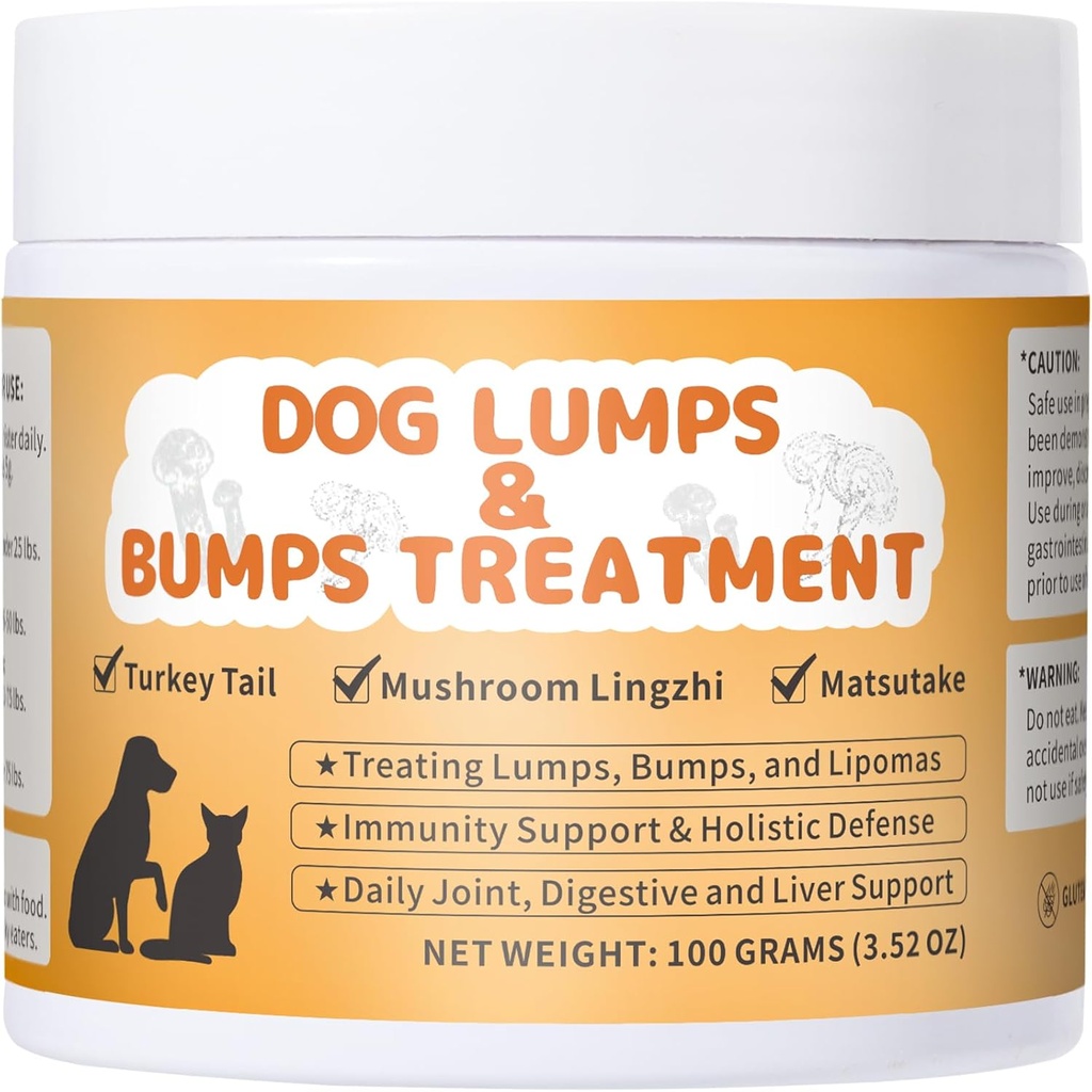 Lipoma-Behandlung für Hunde, Lumps und Bumps Hunde-Ergänzung -Pulver für Hunde unterstützen Verdauungs- und Immunsystem, verbesserte Mobilität, 3.52 Unze