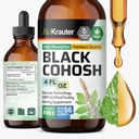 BIO KRAUTER Black Cohosh Tincture - Vegan Black Cohosh ergänzt Frauen Unterstützung - Alkohol und Zucker kostenlos - 4 Fl.Oz.