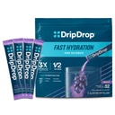 DripDrop Packets d'hydratation - Raisin - Mélange de poudre d'électrolytes à usage unique - Non-OGM, sans gluten, végétalien - 32 bâtonnets