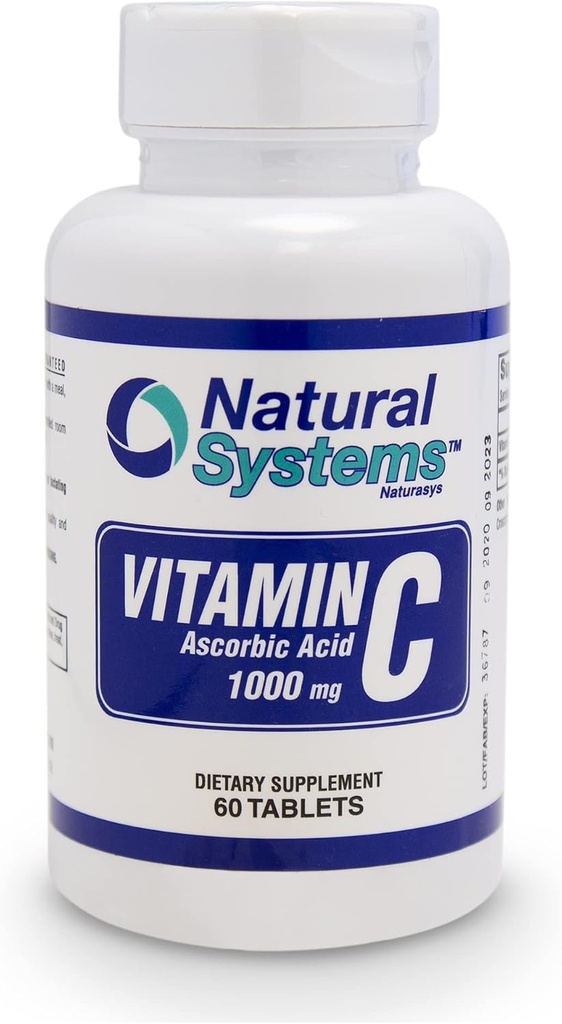 Vitamin C 1000mg Tabletten - 60 Tabellen - Perfekt für Immununterstützung und System von natürlichen Systemen - Nahrungsergänzungsmittel Vitamin C - Ascorbinsäure 1000mg - Made in USA - Vitamina C - VIT C