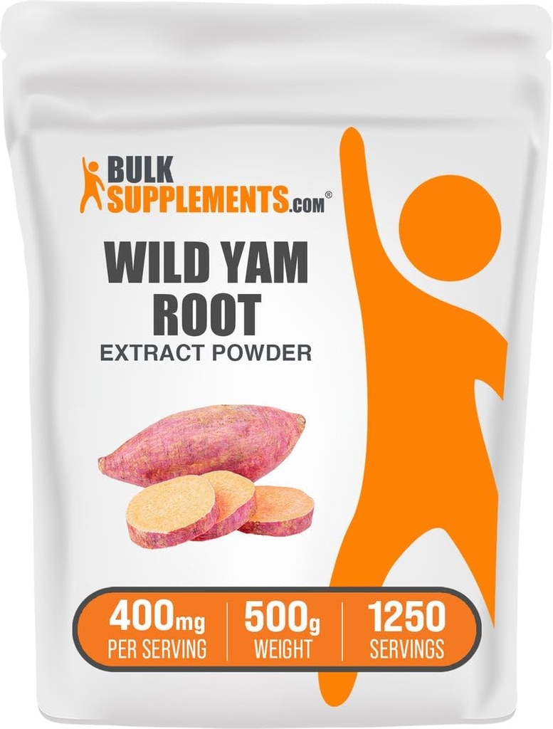 BulkSupplements.com Wild Yam Extract Powder - aus Wurzel, Kräuterergänzung, Wild Yam Supplement - Glutenfrei, 400mg pro Servierung, 500g (1.1 lbs) (Pack von 1)