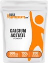 BulkSupplements.com Calciumacetat-Pulver - Kalzium-Ergänzung, Lebensmittelklasse - Rein & Glutenfrei, 500mg pro Servierung, 100g (3,5 oz) (Pack von 1)