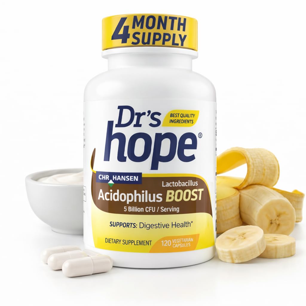 Lactobacillus Acidophilus Boost 5B CFU - Probiotika für Verdauungs-Gesundheit - Unterstützt Verdauungs-Gesundheit, Immun-Funktion und Gesamt-Gesundheit - 120 Veggie Kapseln, Made in USA