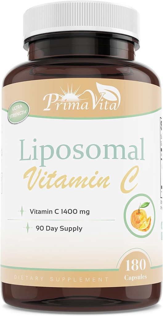 Liposomale Vitamin C 1400mg Kapseln, Immununterstützungsergänzung, hohe Absorption Vitamin & Antioxidans Fett lösliche Vitamin C Ergänzung (180 Kapseln)