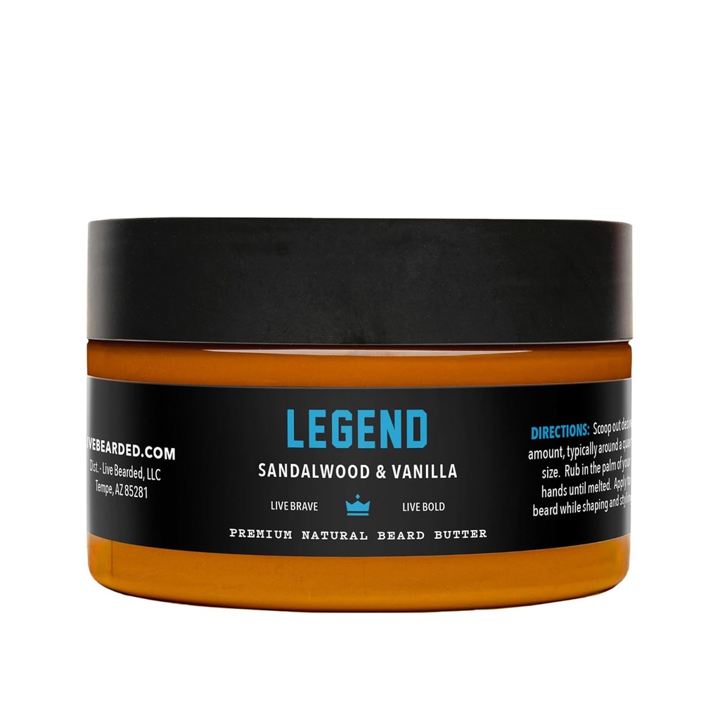 Beurre à barbe vivante, 3 fl oz - Fabriqué aux États-Unis - All-Natural Leave-in Conditioner and Softener with Shea.