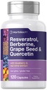 Horbäach Resveratrol Berberine Grape Seed & Quercetin | mit Blueberry & Red Wine Extract | 120 Kapseln | Non-GMO, Gluten Free & Vegetarische Ergänzung