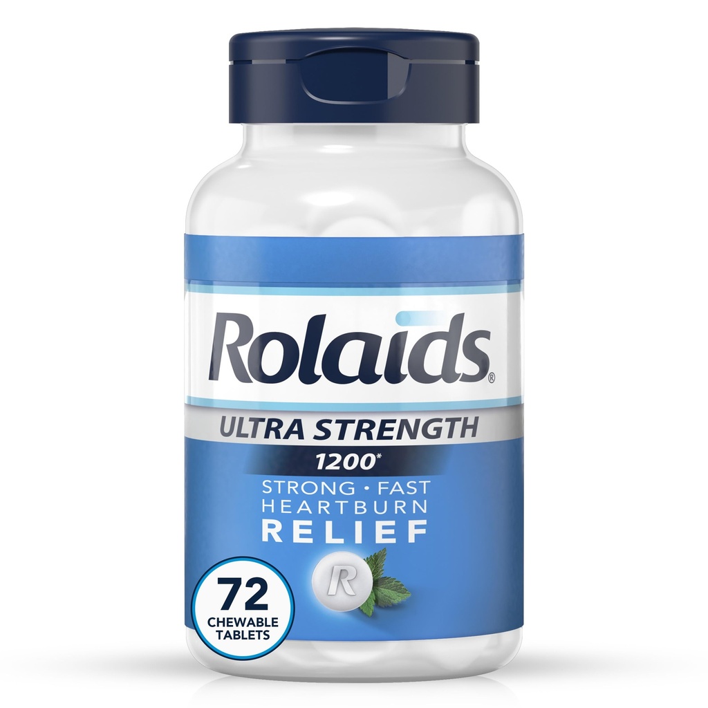 Rolaids Ultra Strength Antacid Kautabletten, Mint, 72-Count