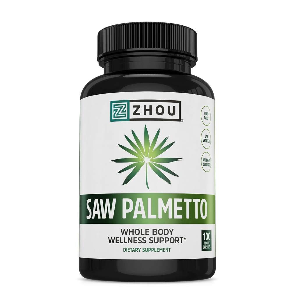 Zhou Saw Palmetto Ergänzung für Herren - Premium-Komplex, Erweiterte Formel, extra Stärke 450mg Saw Palmetto Berry Per Capsule - 100 Vegetarische Kapseln