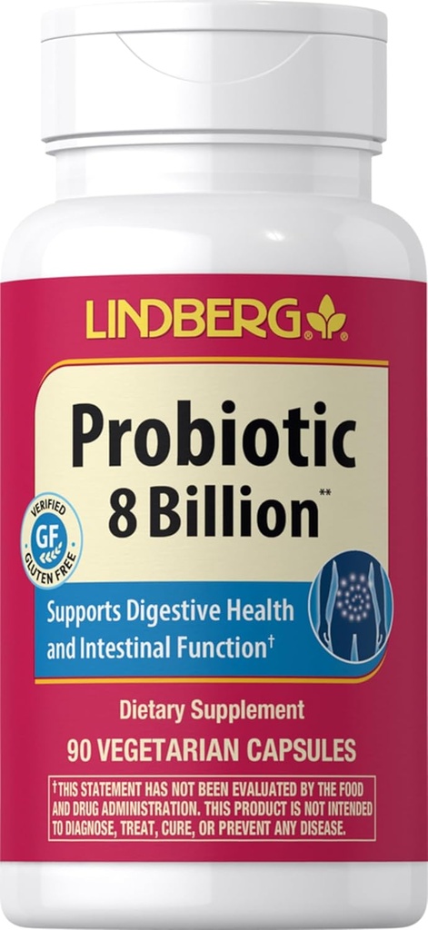 Piping Rock Probiotic für Männer & Frauen | 90 Kapseln | Verdauungs- und Darmunterstützung | Non-GMO, Gluten Free & Vegetarische Ergänzung | von Lindberg