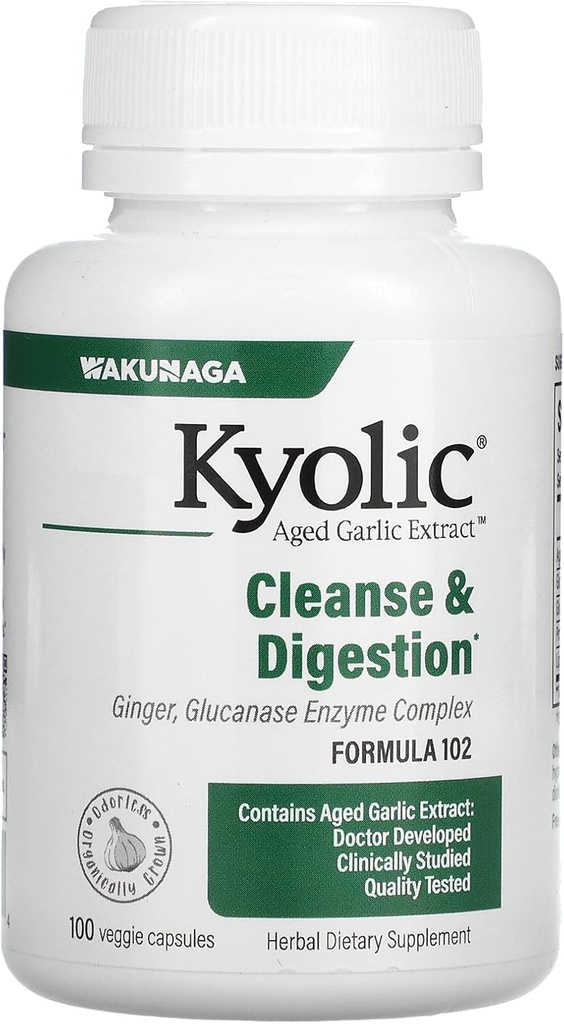 Aged Knoblauch Extract, Cleanse & Digestion Formula 102, 100 Veggie Kapseln, Kyolic