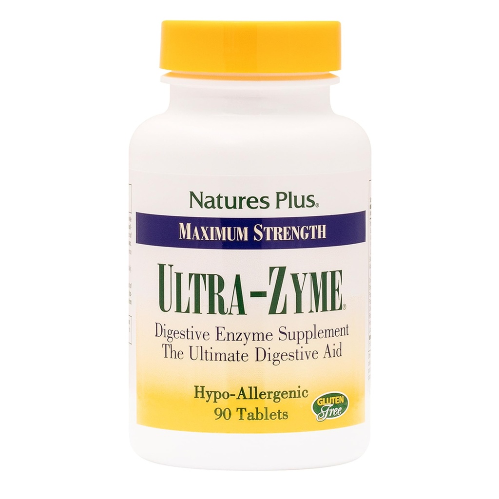 NaturesPlus Ultra-Zyme - 90 Tabletten - Enzymergänzung zur Unterstützung gesunder Verdauung - Glutenfrei - 45 Portionen