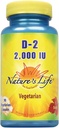 Nature's Life Vitamin D-2 2000IU | Hohe Potenz Ergocalciferol | Supplement Mai Unterstützung Knochen & Herz Gesundheit | 90 Vegetarische Kapseln