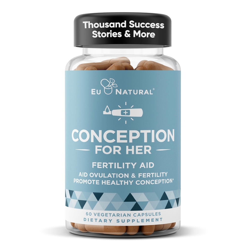 Konzeption Fruchtbarkeit Ergänzungen für Frauen – Aids Ovulation, Hormonal Balance, & Reguläre Zyklen – Pränatale Vitamin-Unterstützung mit Myo-Inositol, Folat, Folsäure, Vitex – 60 vegetarische Soft-Kapseln