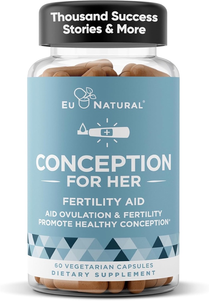Konzeption Fruchtbarkeit Ergänzungen für Frauen – Aids Ovulation, Hormonal Balance, & Reguläre Zyklen – Pränatale Vitamin-Unterstützung mit Myo-Inositol, Folat, Folsäure, Vitex – 60 vegetarische Soft-Kapseln