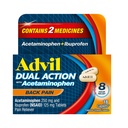 Advil Dual Action Back Pain Caplets Delivers 250mg Ibuprofen und 500mg Acetaminophen Per Dose für 8 Stunden Rückenschmerzen Relief - 18 Count