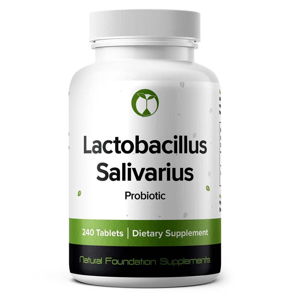 Lactobacillus Salivarius Probiotic 240 Comprimés (4 mois d'approvisionnement) – souche étudiée LS97 – UFC de 3 milliards – Soutien de santé digestif et buccodentaire – BPF certifié (240, Lactobacillus Salivarius)