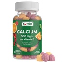 YumVs Kalzium 500mg mit Vitamin D3 - Raspberry & Orange Flavor Calcium Vitamin D Gummis, Kaubare Kalzium-Ergänzung für Kinder & Erwachsene, Vitamin D Calcium Gummis, Kosher Halal Gluten Frei (60 Zähler)