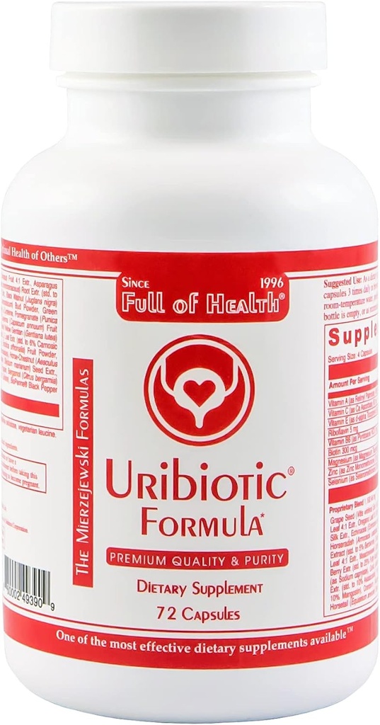 Uribiotische Formel [72 Kapseln] Seit 2003 – Erweiterte Unterstützung für Urinary Bladder, Prostate & Kidney Health | Nahrungsergänzungsmittel | 60 Qualitätskomponenten
