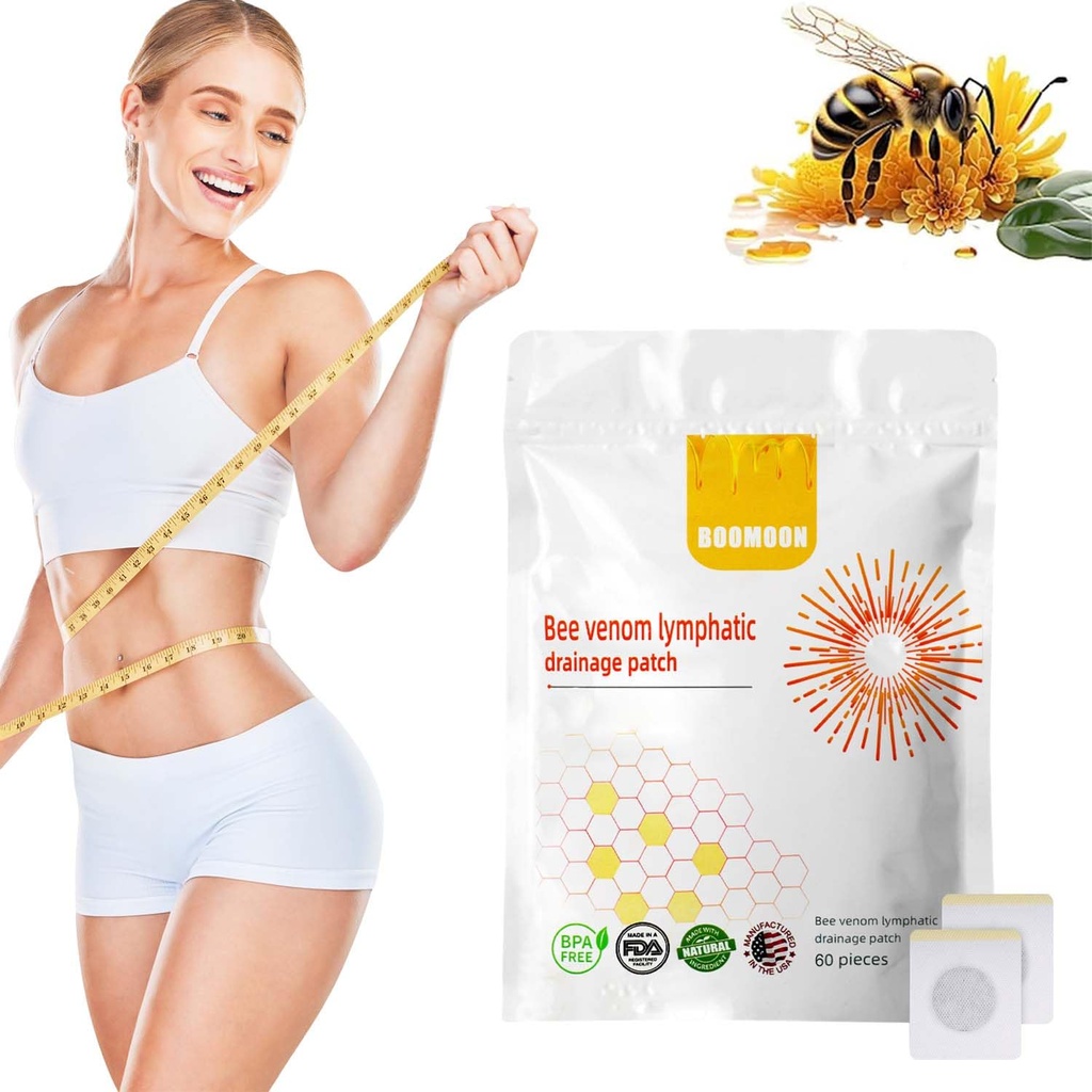 KLIFE 60PCS Patches à nefs pour venins d'abeilles, Patches à nefs lymphatiques pour venins d'abeilles, Patches à nefs pour venins d'abeilles pour femmes et hommes(60pcs/1 Sacs)