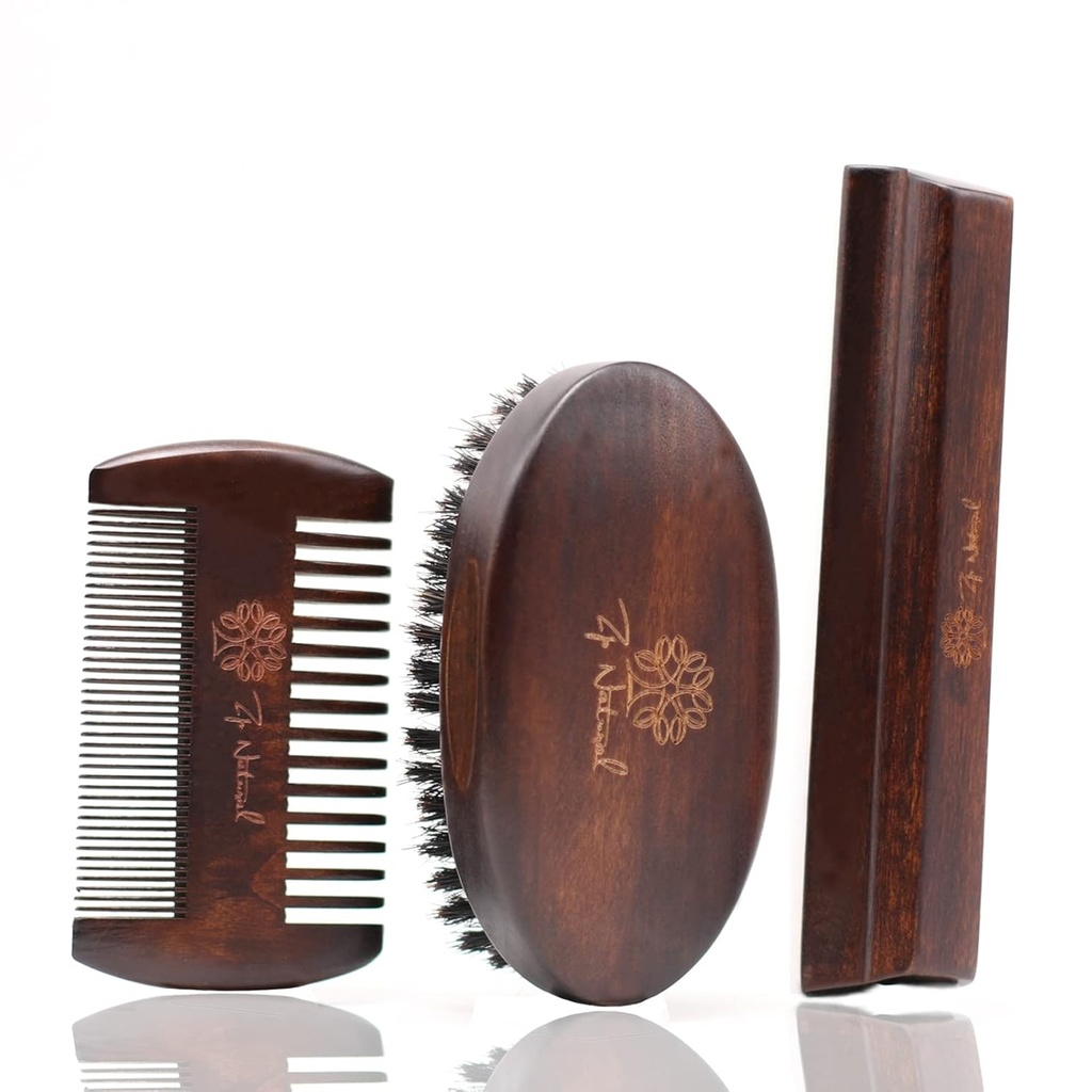 Kit de grooming pour les hommes - Peigne de style vintage européen, brosse à barbe, bar à barbe - Se concentrer sur les soins de la barbe pour hommes, maîtriser les barbes des hommes partout dans le monde