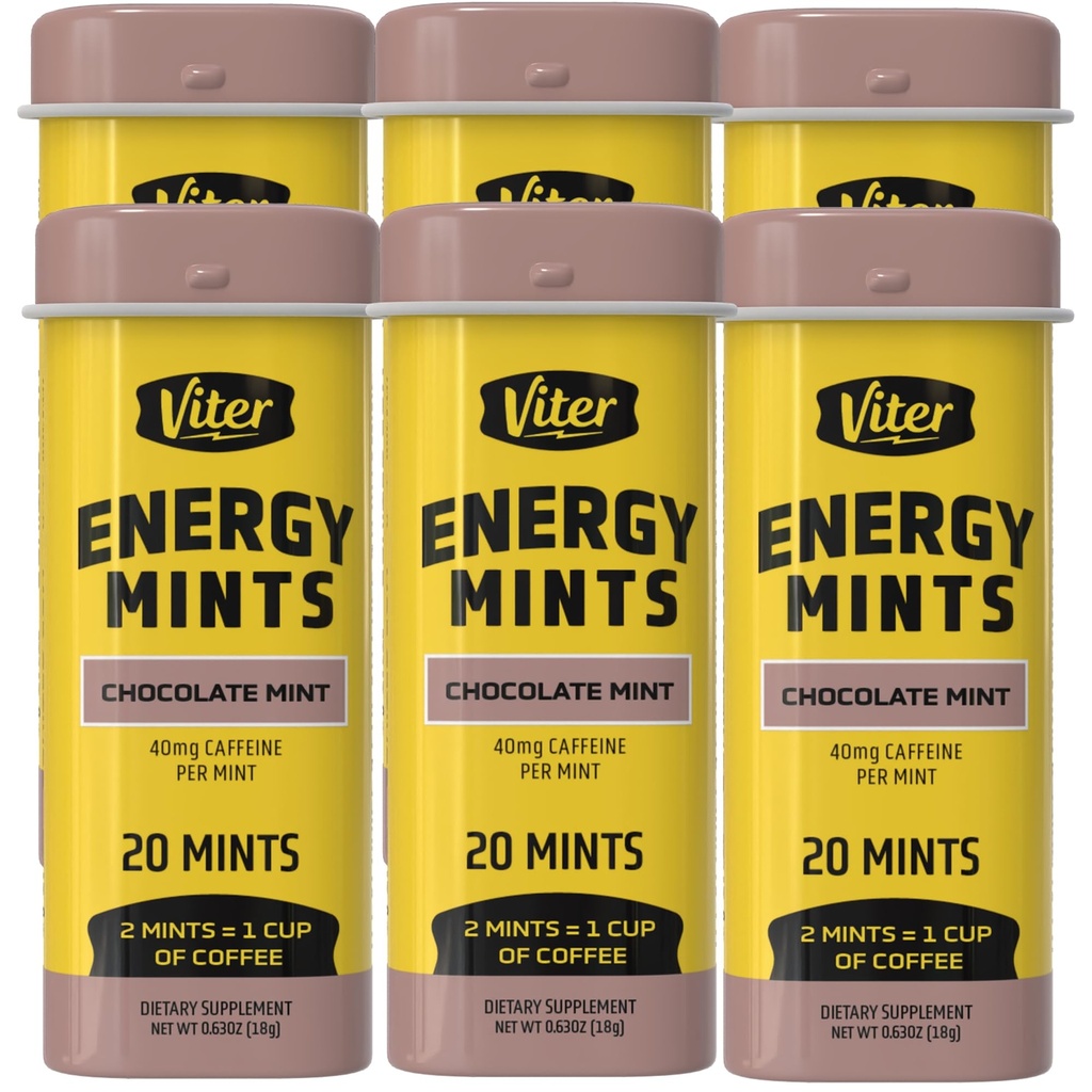 Vitre énergie Menthes caféinées 40mg Caféine, B Vitamines, sans sucre.