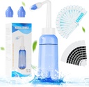 URAQT Neti Pot, Nasal Rinse Kit Nose Wash Cleaner, 300ml Sinus Rinse Bottle mit 20 Nasal Wash Salt Packets und 10 Thermometer Aufkleber, Druck Rinse Nasal Bewässerung für Erwachsene und Kind BPA kostenlos