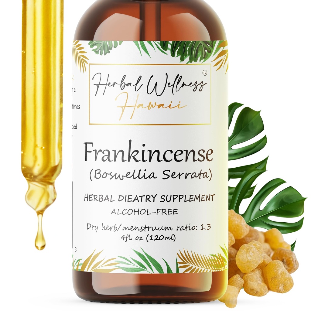 Frankincense Liquid Extract - Kräuter Wellness Supplement, Boswellia Serrata Getrocknete Harz-Tinktur, Alkoholfrei 4 Fl.oz