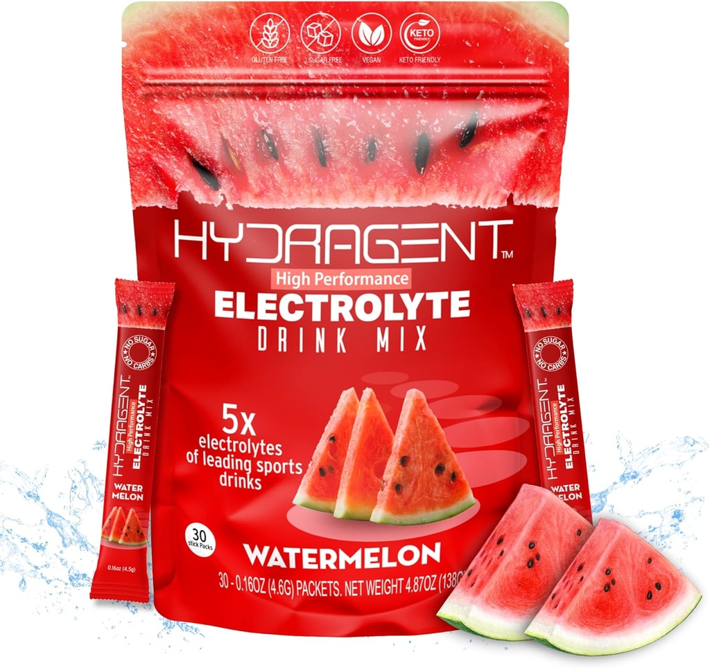 Zero Sugar Electrolyte Stick Packs $ 1200mg Core Electrolytes $ Magnésium et potassium pour l'hydratation et la récupération