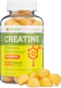 Kreatin Monohydrate Gummi für Männer und Frauen (100 Zähler, große Flaschengröße, 5.000 mg) Natürliche Kaugummi Größe Made in USA