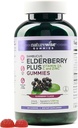 NatureWise Sambucus Elderberry Gummies - Immununterstützungsergänzung für Kinder Alter 4+ & Erwachsene mit Vitamin C, D3, Zink - Elderberries Entspricht 3520mg - Vegan, Non-GMO - 180 Count[90-Day Supply]