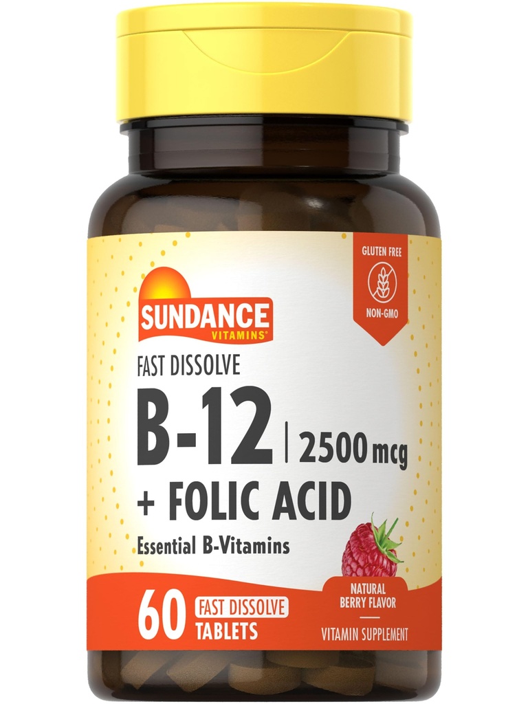 Sundance Dissoudre rapidement la vitamine B-12. avec l'acide folique.