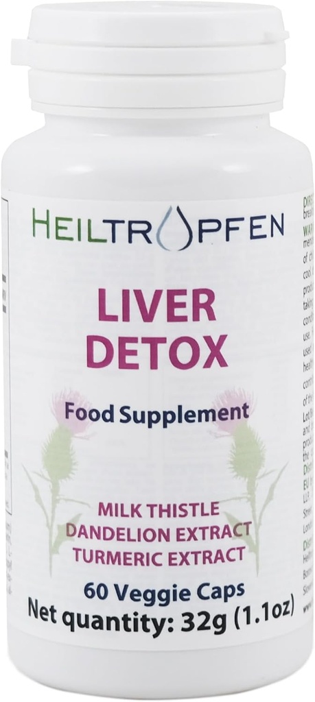 Heiltropfen Liver Detox Vegetarische Kappen | 60 Kapseln | Nahrungsergänzungsmittel