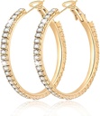 Big Large 925 boucles d'oreilles en argent sterling pour les femmes Pave Crystal 14k plaqué or boucles d'oreilles pour les femmes mince Sparkly Cubic Zirconia déclaration Strass Bijoux Non Tarnish Hypoallergénique