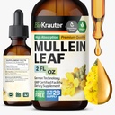 BIO KRAUTER Mullein Blatt-Extrakt für Lunge 2 Fl. Oz - 28 Tage Angebot - Reine Mullein Tropfen für Lung Cleanse & Detox - Vegan Respiratory Supplements - Non-GMO, kein Zucker & Alkohol