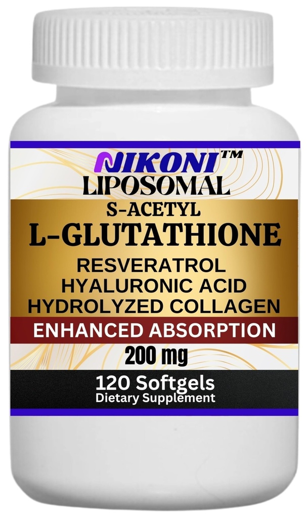 Résvératrol, acide hyaluronique et collagène 500 mg-120 Softgels