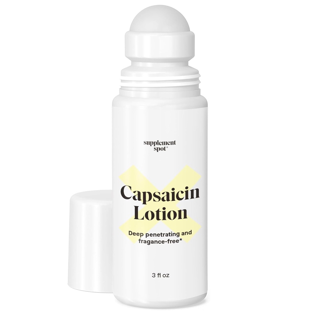 Capsaicin Lotion – Creme für Muskeln & Gelenke – Tief eindringende Rolle auf w/0.075% Capsaicin Cream – (3 oz)
