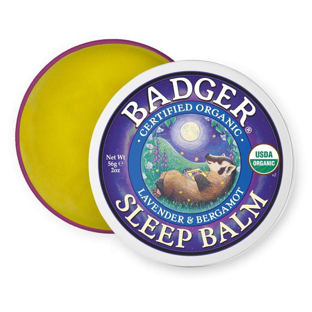 Badger - natürliche Schlafbalsam, Lavender & Bergamotte, entspannende und beruhigende Balsam für Kinder und Erwachsene, 2 Unze