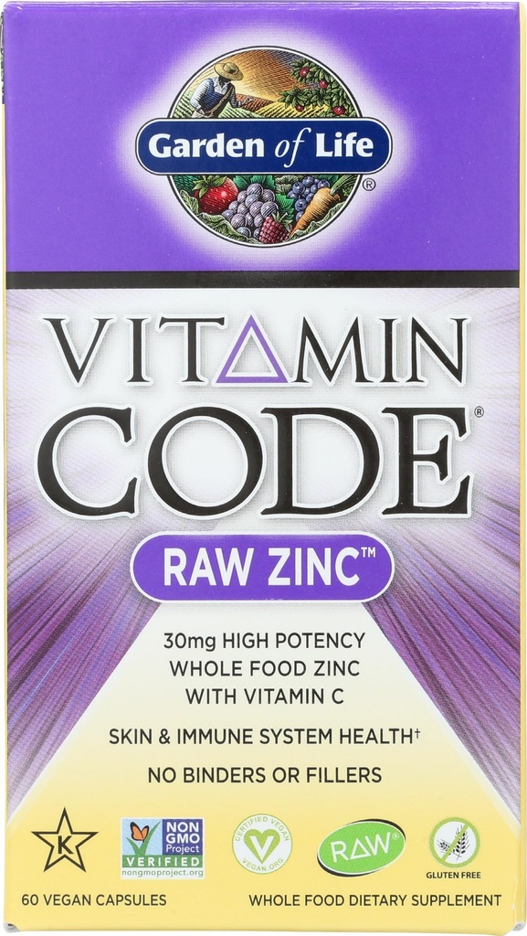 GARDEN OF LIFE Vitamin Code Zink-Vegan-Kapseln, 60 CT