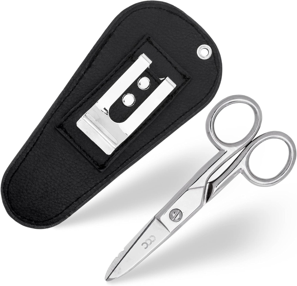 Mehrzweck Elektroscheren mit Leder Tragetasche - Heavy Duty Edelstahl Elektroscheren mit Streifenkerzen, Datei & Scraper - Unsere Schnips sind für Rechts & Links Handed Use – Schwarz