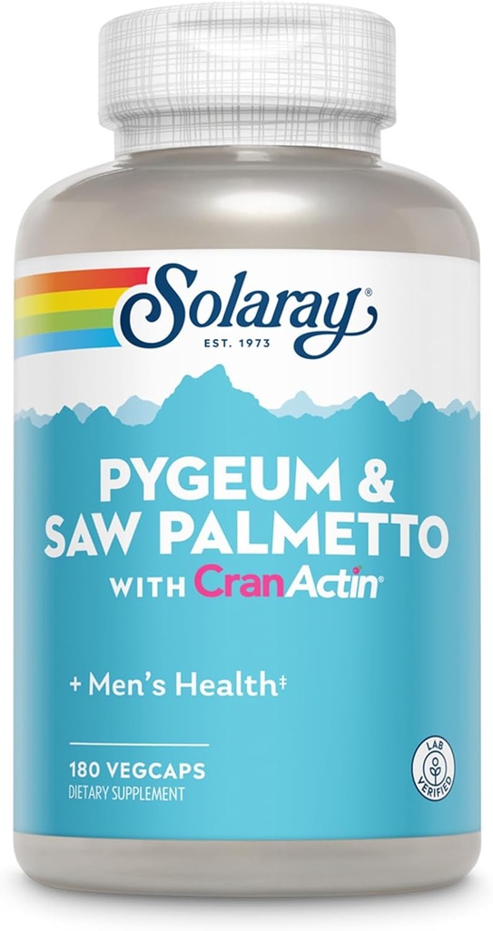Solaray Pygeum und Saw Palmetto mit Cranactin Supplement, 180 Count