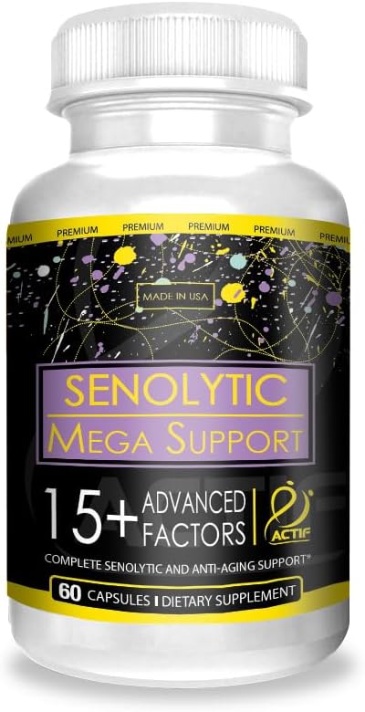 ACTIF Senolytic Support mit 15+ Advanced Factors – Non-GMO, Fast-Acting, Made in USA, 60 Count