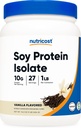 Nutricost Soy Protein Isolate Powder, 1 LB Vanilla - 10 Grams of Protein Per Serving, Vegan, GMO-Free & Gluten Free